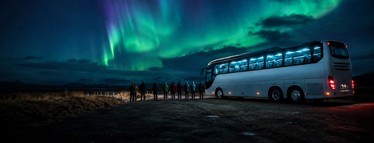 Bus Tour northern lights tour in Reykjavík, Iceland
